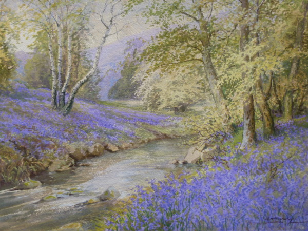 X (SOLD) Bluebells by a Woodland Stream