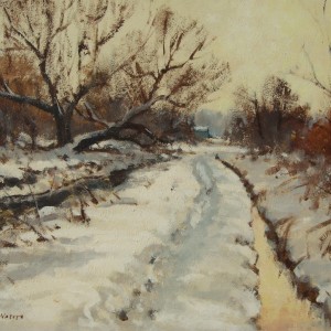 X68 (SOLD) The Marsh Path, Acle, In Winter 1974