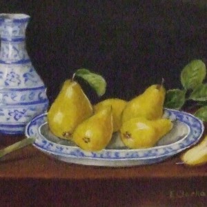 X (SOLD) Quince on Delft Plate