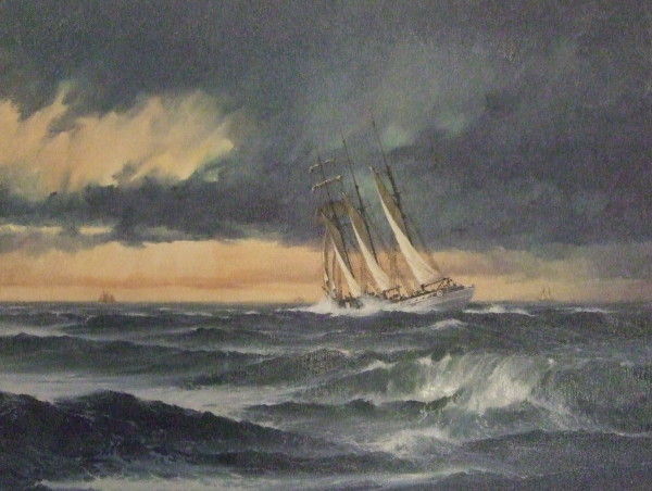 Schooner in Heavy Seas