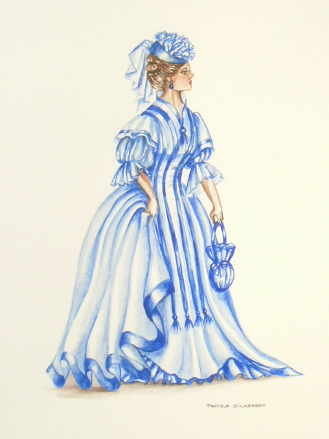 Edwardian Elegance: Lady in Blue