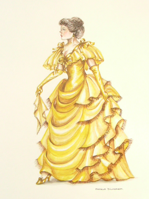 Edwardian Elegance: Lady in Yellow