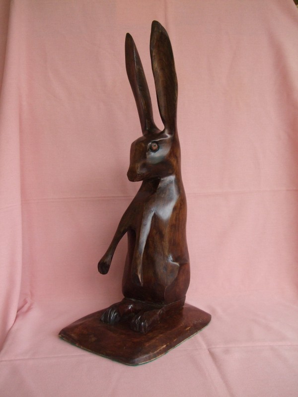 X (SOLD) Hare on Lookout (Walnut)