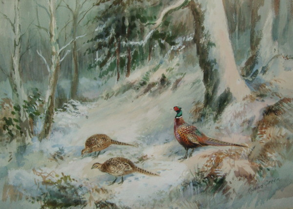 X (SOLD) Pheasants in Woodland