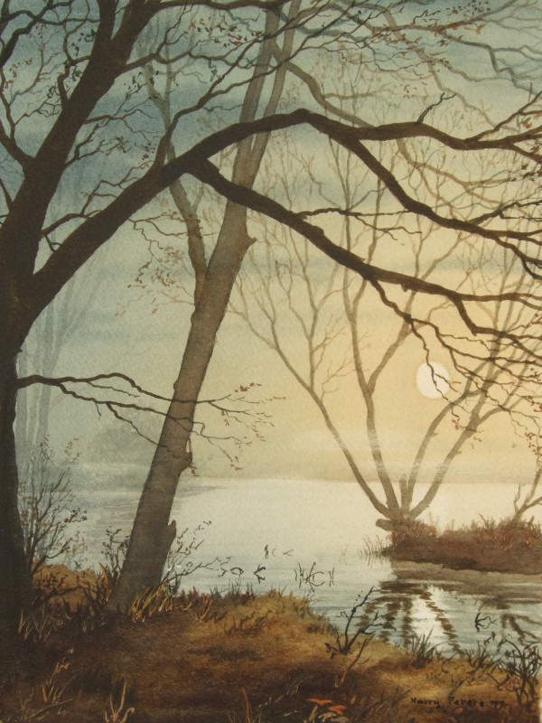 X (SOLD) Moonlight on Quiet Water, Earsham (1977)