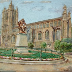 St Peter Mancroft (Sir Thomas Browne Statue on Hay Hill, Norwich)
