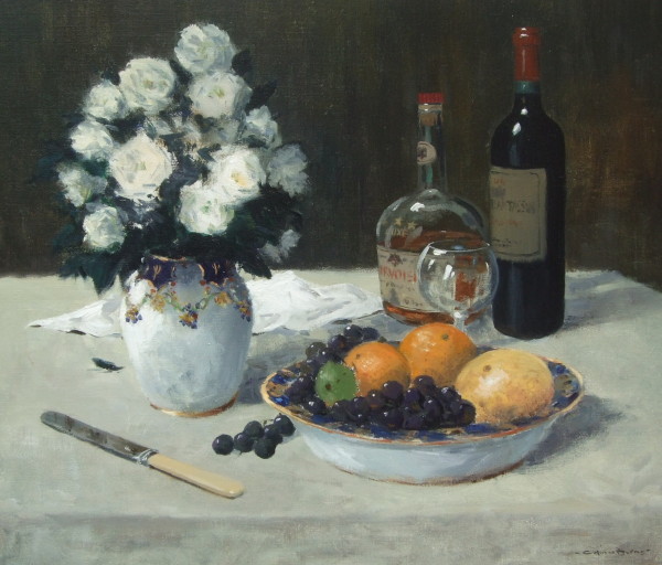 X01(SOLD) Still Life with White Roses