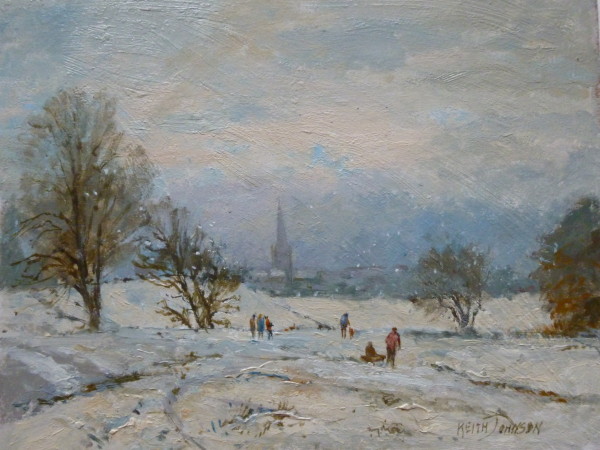 X (SOLD) Sledging at Mousehold, Keith Johnson