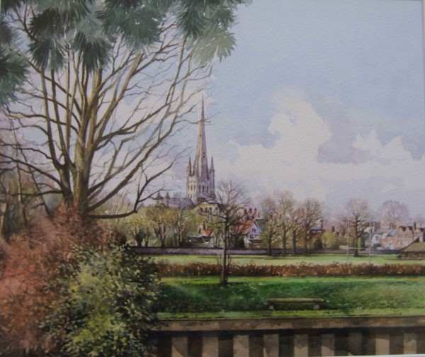X17 (SOLD) Norwich Cathedral from the River, Tim Ball