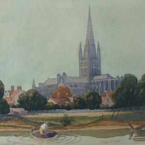 Norwich Cathedral from Riverside Road