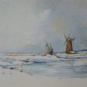 X (SOLD) Winter at Ludham Mill, 1976