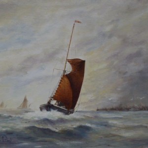 X (SOLD) Spritsail Barge in Squally Weather