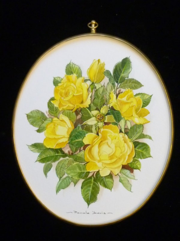 Oval Frame Yellow Roses