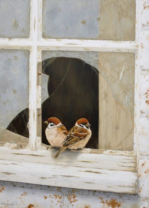 X (SOLD) Back to Back (Tree Sparrows)