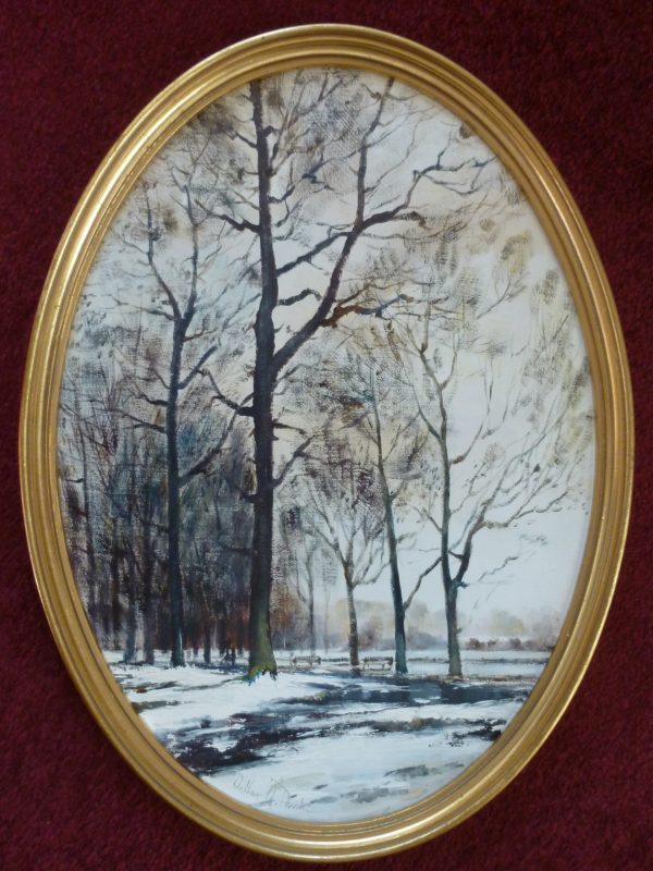 Oval -Tall Trees in Winter