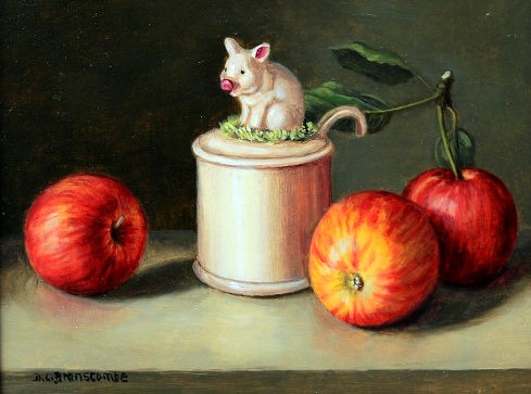 X08 (SOLD) Pig Pot with Apples