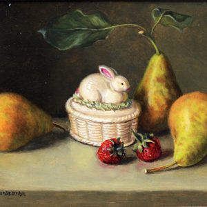 X09 (SOLD) Rabbit Pot with Pears