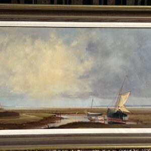 Boats at Low Tide on the Salt Marshes – Showing the Frame