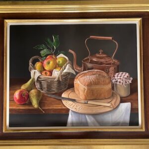 Copper Kettle, Bread and Fruit